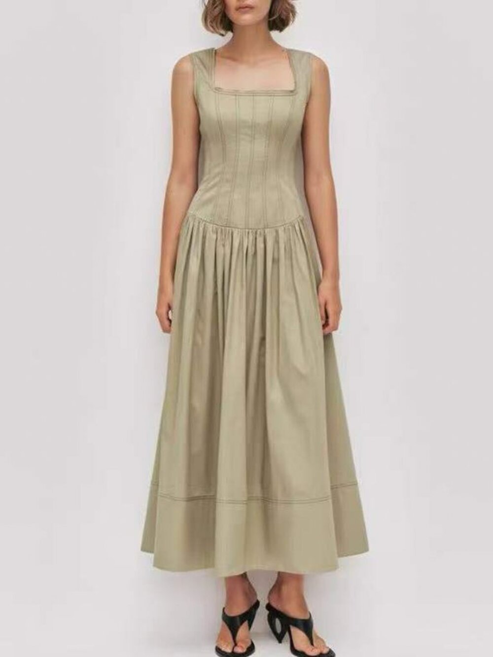 Aje Parallel Midi Dress AU12/US8 Moss Green Party Wedding